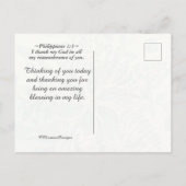 Inspirerend Dank u Schrift,  Bloem Briefkaart (Achterkant)