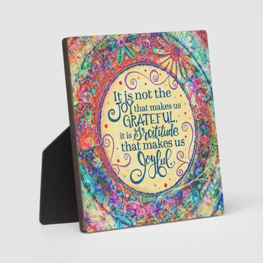  Inspirerend dankbaarheid Joyful Quote Fotoplaat (Voorkant)