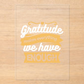 Inspirerend dankbaarheid typografie citaten acryl uitnodigingen (Voorkant)