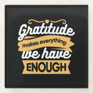 Inspirerend dankbaarheid typografie citaten glazen onderzetter