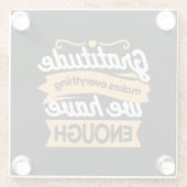 Inspirerend dankbaarheid typografie citaten glazen onderzetter (Achterkant)