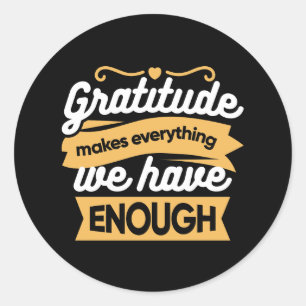 Inspirerend dankbaarheid typografie citaten ronde sticker