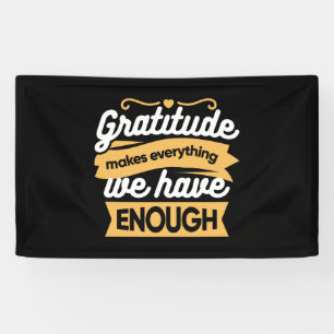 Inspirerend dankbaarheid typografie citaten spandoek