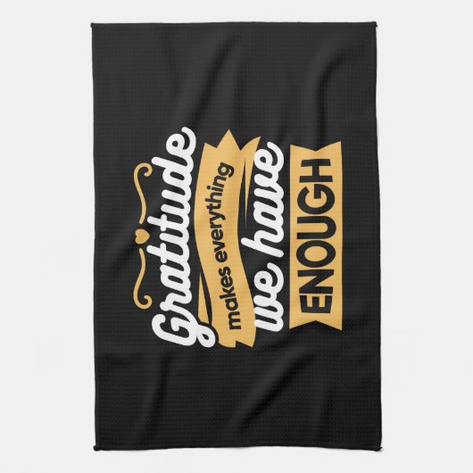 Inspirerend dankbaarheid typografie citaten theedoek (Verticaal)