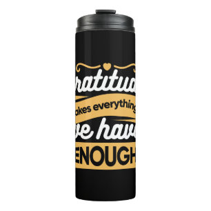 Inspirerend dankbaarheid typografie citaten thermosbeker