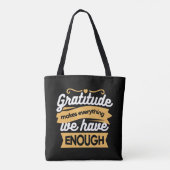 Inspirerend dankbaarheid typografie citaten tote bag (Achterkant)