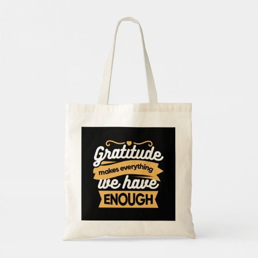 Inspirerend dankbaarheid typografie citaten tote bag (Achterkant)