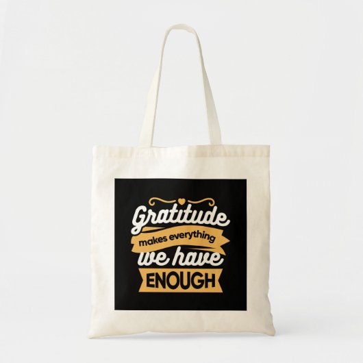 Inspirerend dankbaarheid typografie citaten tote bag (Voorkant)