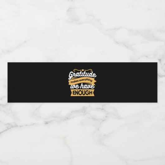 Inspirerend dankbaarheid typografie citaten waterfles etiket (Enkel label)