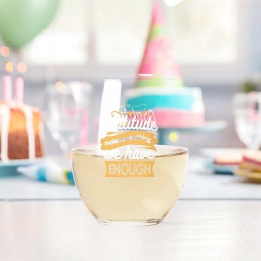 Inspirerend dankbaarheid typografie citaten wijnglas zonder voet (Insitu (Verjaardag))