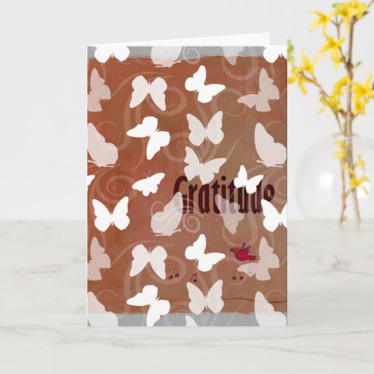 Inspirerend dankbaarheid vlinders kaart (Gele Bloem)