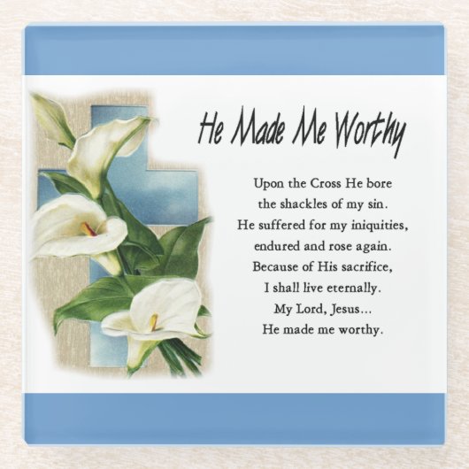 Inspirerend dat hij me waardig maakte glazen onderzetter (Voorkant)