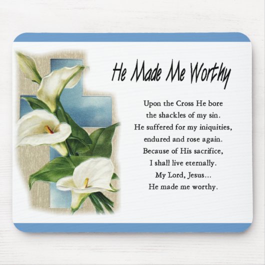 Inspirerend dat hij me waardig maakte muismat (Voorkant)