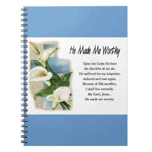 Inspirerend dat hij me waardig maakte notitieboek (Voorkant)