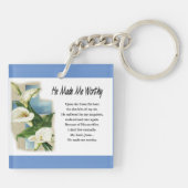 Inspirerend dat hij me waardig maakte sleutelhanger (Achterkant)