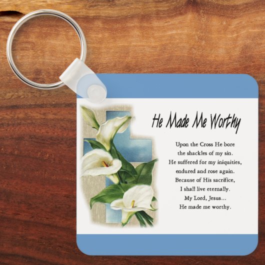 Inspirerend dat hij me waardig maakte sleutelhanger (Voorkant)