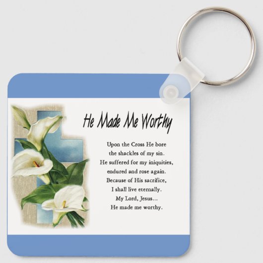 Inspirerend dat hij me waardig maakte sleutelhanger (Achterkant)