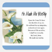 Inspirerend dat hij me waardig maakte vierkante sticker (Voorkant)