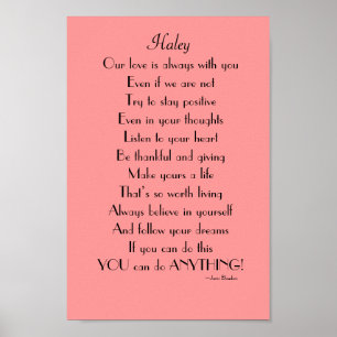 Inspirerend Daughter-gedicht van ouders Poster