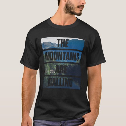 INSPIREREND DE MOUNTAINEN ROEPEN NATUUR AAN T-SHIRT (Voorkant)