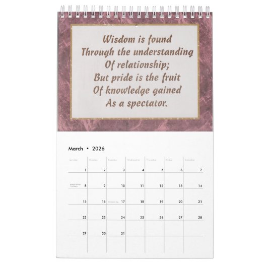 Inspirerend denkbeelden kalender (Mar 2026)