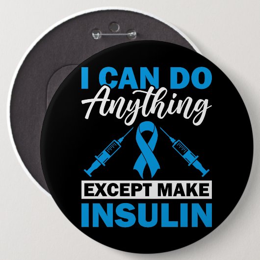Inspirerend diabetesbewustzijn/ondersteuning ronde button 6,0 cm (Voorkant /achterkant)