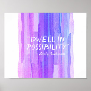 inspirerend Dickinson literair citaat paars blauw Poster