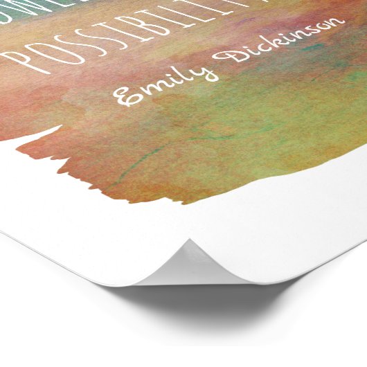 inspirerend Dickinson literaire citaat waterverf Poster (Hoek)