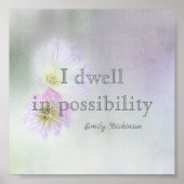 inspirerend Dickinson literaire citaat zachte kleu Poster (Voorkant)