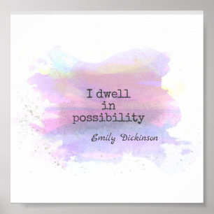 inspirerend Dickinson literaire citaat zachte kleu Poster