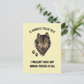 Inspirerend dierenvrienden Wolf Fun Quote Briefkaart (Staand voorkant)