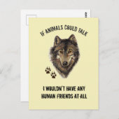 Inspirerend dierenvrienden Wolf Fun Quote Briefkaart (Voorkant / Achterkant)