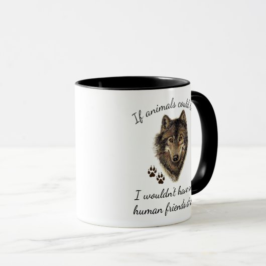Inspirerend dierenvrienden Wolf Fun Quote Mok (Voorkant rechts)