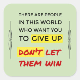 Inspirerend dont geven groen op vierkante sticker