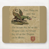 Inspirerend dragon Quote Antiek Parchment Muismat (Voorkant)