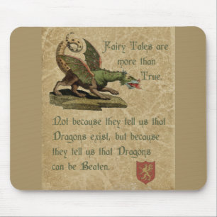 Inspirerend dragon Quote Antiek Parchment Muismat