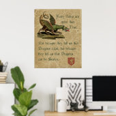 Inspirerend dragon Quote Antiek Parchment Poster (Thuiskantoor)