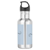 Inspirerend Dream Big Monogram Dusty Blue Waterfles (Achterkant)