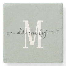 Inspirerend Dream Big Monogram Initiaal Sage