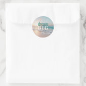 Inspirerend Dream Big Tropical Beach foto Ronde Sticker (Tas)