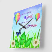 Inspirerend Dream Quote Wall Clock Vierkante Klok (Hoek)