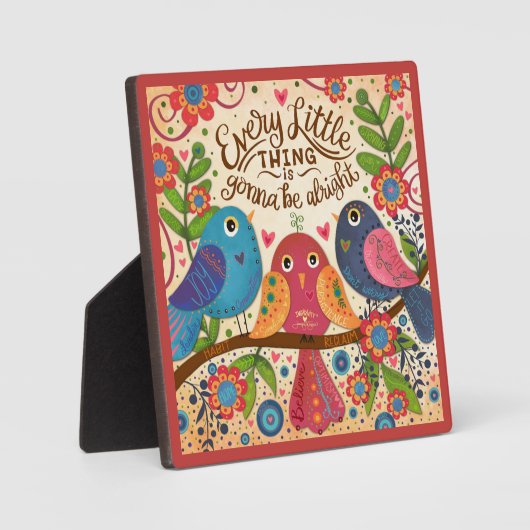 Inspirerend Drie Vogels Leuke Schattigee Collab Qu Fotoplaat (Voorkant)