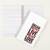 Inspirerend droom Diep leef gedurfd ... Notitieboek (Binnen)