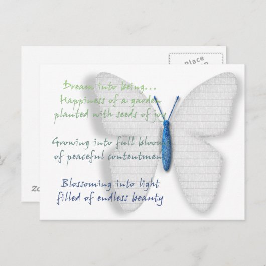 Inspirerend droom gedicht briefkaart (Voorkant / Achterkant)
