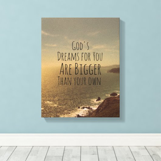 Inspirerend droom groot citaat canvas afdruk (Insitu (Houten vloer))