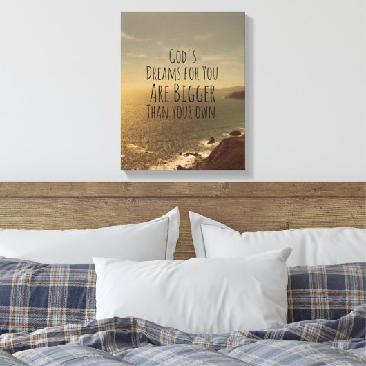 Inspirerend droom groot citaat canvas afdruk (Insitu (Slaapkamer))