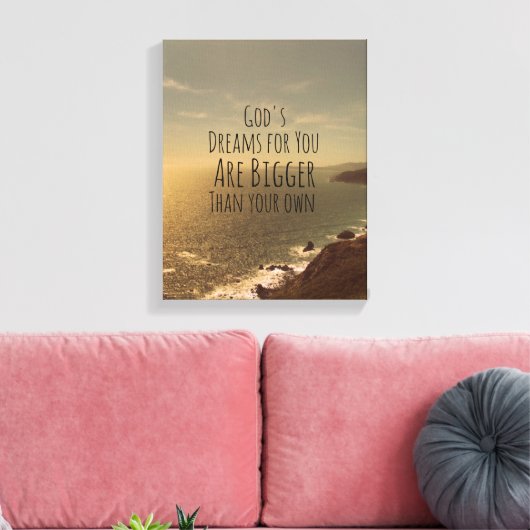 Inspirerend droom groot citaat canvas afdruk (Insitu (Woonkamer))