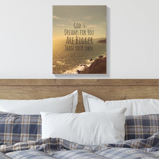 Inspirerend droom groot citaat canvas afdruk (Insitu (Slaapkamer))