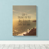 Inspirerend droom groot citaat canvas afdruk (Insitu (Houten vloer))