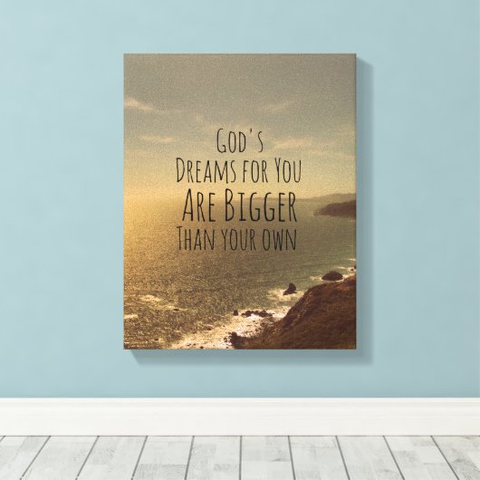 Inspirerend droom groot citaat canvas afdruk (Insitu (Houten vloer))